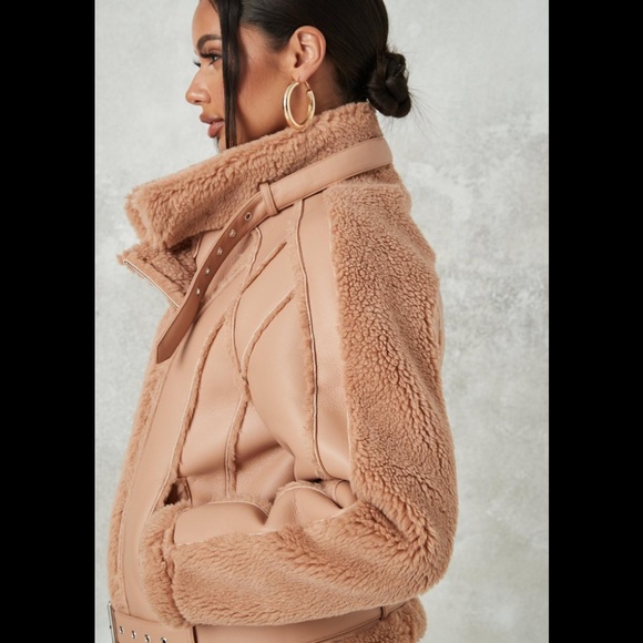 Missguided Jackets & Blazers - Missguided Camel Aviator Coat